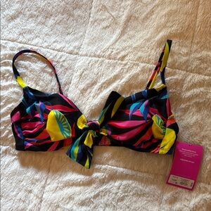 NWT Tabitha Brown for Target Colorful Leaf Print Bikini top